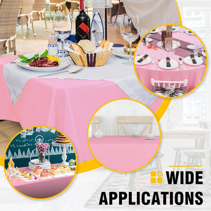 Pink Plastic Table Cloths by [Brand Name] - 20 Pack Disposable Table Covers for Rectangular Tables | 54 x 108 Inches