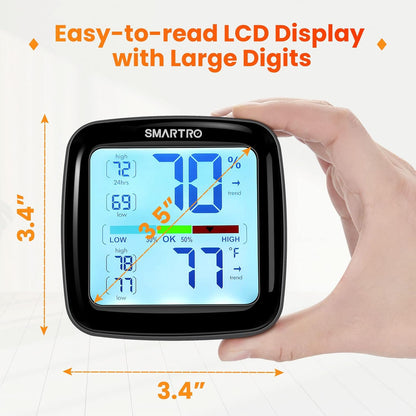 SMARTRO SC42 Digital Hygrometer - Professional Indoor Thermometer with Accurate Calibration | Humidity Gauge