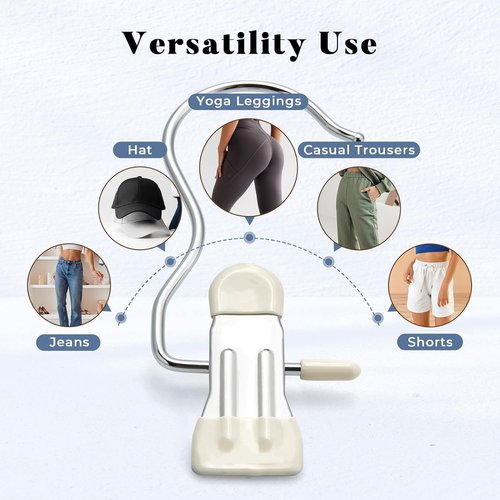 HOUSE DAY Legging & Yoga Pants Hangers - Space-Saving Clips for Closet Organization | 20 Pack in Ivory