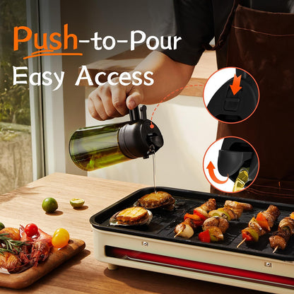 TrendPlain - Olive Oil Dispenser Bottle | 16oz Kitchen Gadget for Cooking & Air Fryer - Black