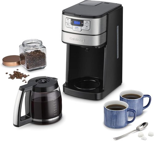Cuisinart 12-Cup Coffee Maker - Automatic Grind & Brew with Programmable Features | Black/Stainless Steel