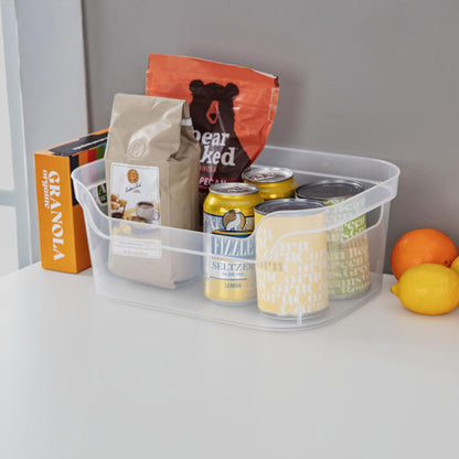 Sterilite Medium Open Scoop Front Storage Bin - Clear 5.25x9.5x13 In | 8 Pack with Comfortable Carry Handles