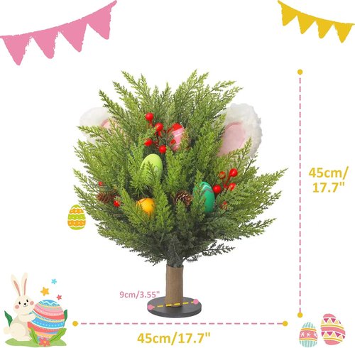 Allesgute Easter Decorations - 1Pc Artificial Egg Flower Table Ornament with Bunny Ears | Perfect for Home Decor & Spring Celebrations