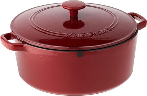 Cuisinart Enameled Cast Iron Round Casserole - 7-Quart in Cardinal Red for Perfect Cooking