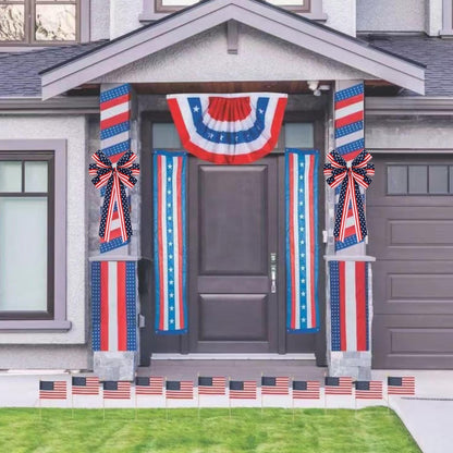Meseey Extra Large Patriotic Bows - Waterproof American Flag Stars & Stripes Decor | 4th of July Party Bunting (Red, White, Blue)