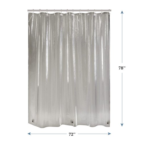 AmazerBath 72x78 Long Shower Curtain Liner, Clear Black Plastic Shower Curtain Liner, Waterproof PEVA Shower Liner, Cute Lightweight Shower Curtains for Bathroom with 3 Magnets & Rustproof Grommets