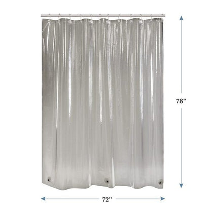 AmazerBath 72x78 Long Shower Curtain Liner, Clear Black Plastic Shower Curtain Liner, Waterproof PEVA Shower Liner, Cute Lightweight Shower Curtains for Bathroom with 3 Magnets & Rustproof Grommets