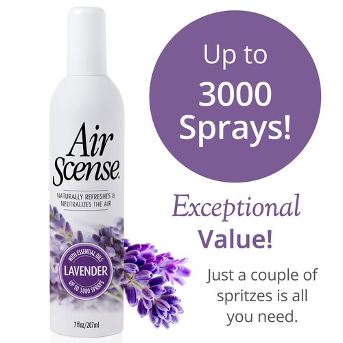 Air Scense Air Freshener Deodorizer Room Spray for Bathroom & Home, Essential Oils, Natural Lavender- 7 fl oz (2-Pack)