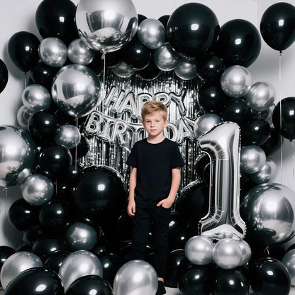 110pcs Black Latex Balloons - 12 Inch Party Balloons for Birthdays, Baby Showers & Weddings