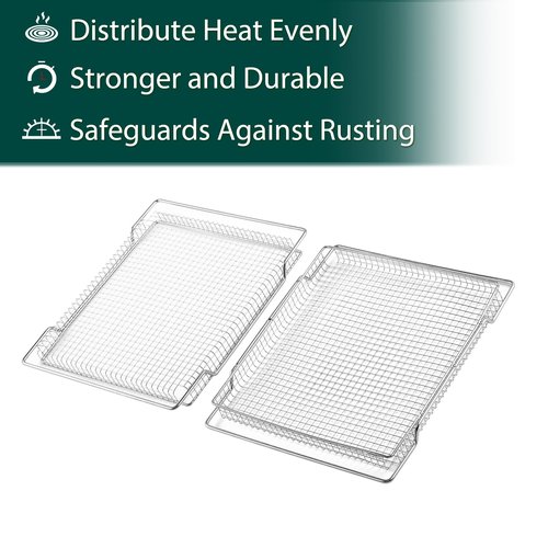 BOV900 Air Fryer Basket Replacement Parts for Breville Smart Oven Air Fryer Pro BOV900BSS Mesh Basket BOV950 BOV950BSS Air Fryer Rack 304 Stainless Steel Oven Rack SP0016259 Air Fry Rack 1 Pcs