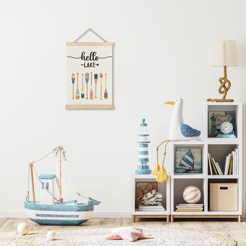 JINYO Lake Wall Art Decor - Coastal Nautical Posters for Lake House | 12x16 Inches