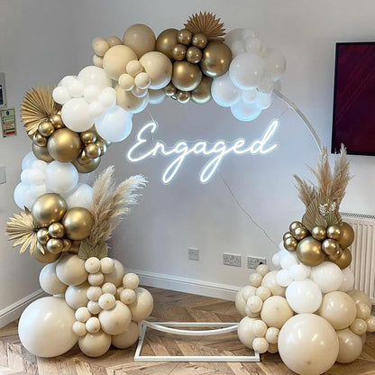PartyWoo White Sand Balloons - 155-Piece Boho Neutral Balloon Arch Kit for Weddings & Parties | 5-18 Inch