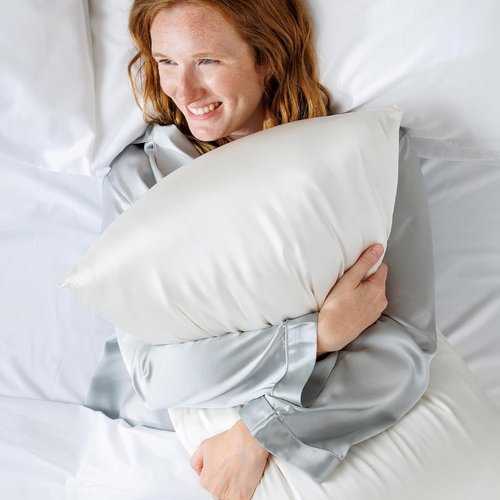 Fishers Finery 100% Pure Mulberry Silk Pillowcase Set - Luxurious White King Size, 2 Pack