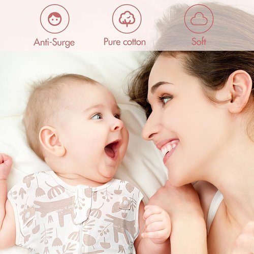 ANYEDDE Newborn Swaddle Sleep Bag - Arms Up Design, Removable Cuffs, 0-3 Months, Pink Bunny
