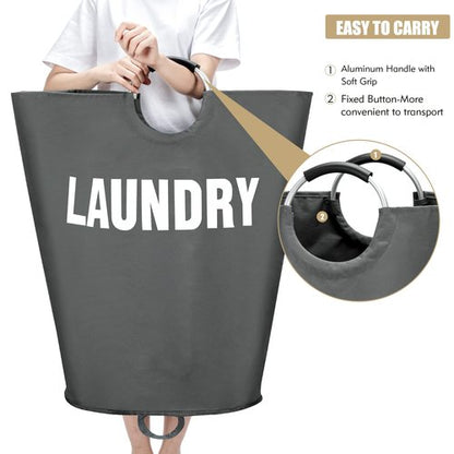 Maxsilan 160L XX-Large Laundry Basket, Freestanding Tall Clothes Hamper, Collapsible Laundry Bag, Dark Grey
