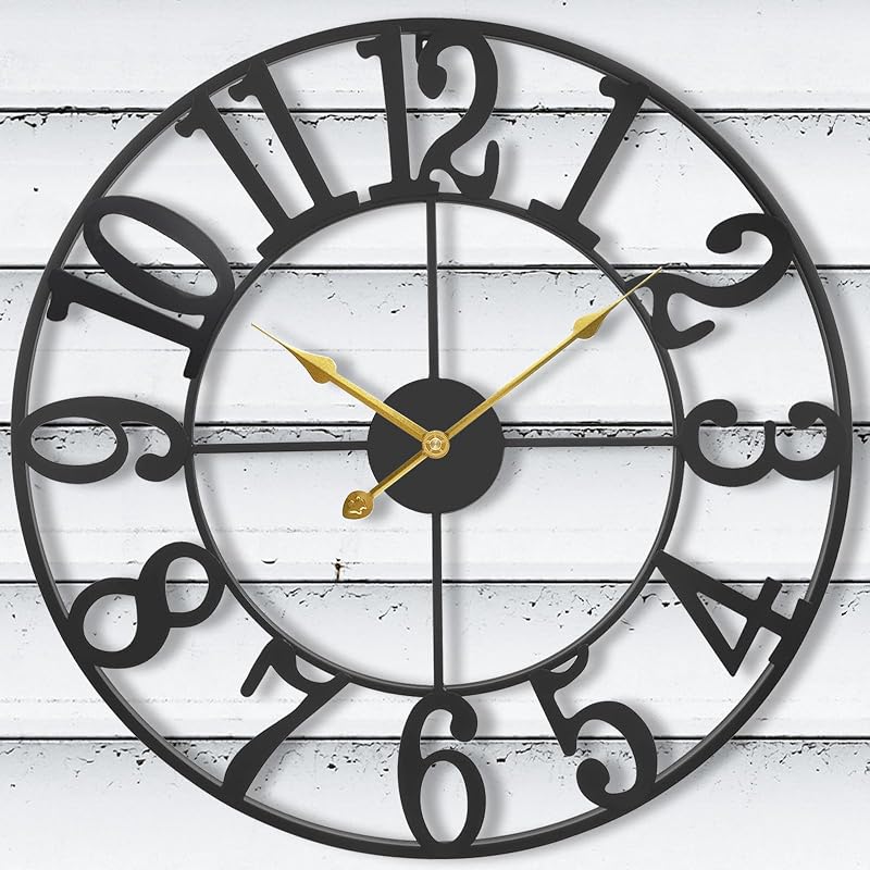 30 Inch Outdoor Wall Clock - Black, Waterproof | Variation: Black - Arab+30 Inch