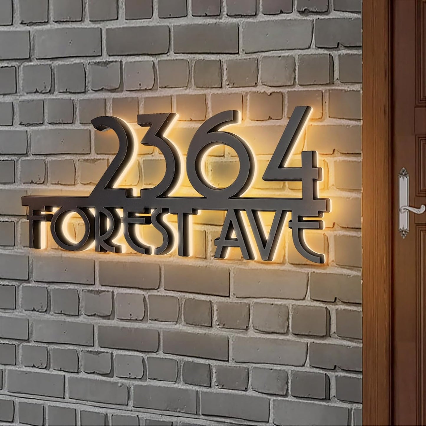 Personalized Acrylic Address Sign by Light Up | Waterproof LED House Numbers - 4-6 Inch Backlit Custom Design