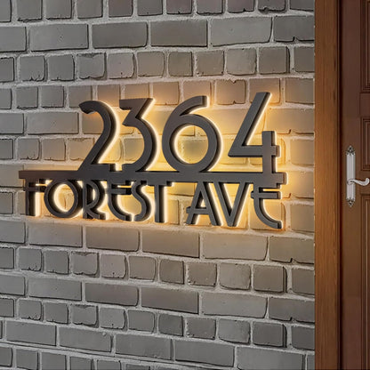 Personalized Acrylic Address Sign by Light Up | Waterproof LED House Numbers - 4-6 Inch Backlit Custom Design
