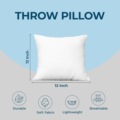 Utopia Bedding Throw Pillows - Set of 4 Fluffy 12x12 Inch Down Alternative Cushions | White for Bed & Sofa