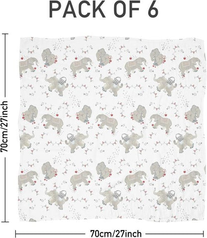 Graceful Baby Burp Cloths - Large 27 x 27 Inches | 6 Pack Muslin Burping Rags for Newborns