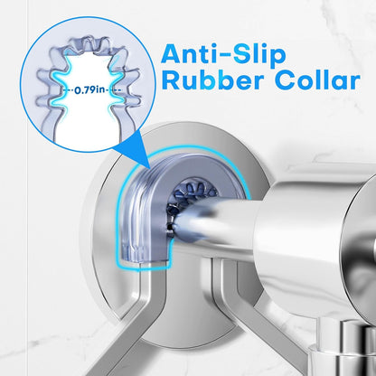 Sewulidon Aluminum Alloy Shower Caddy - Rustproof Handheld Shower Organizer | Height Adjustable 4 Levels with Hooks & Soap Holder