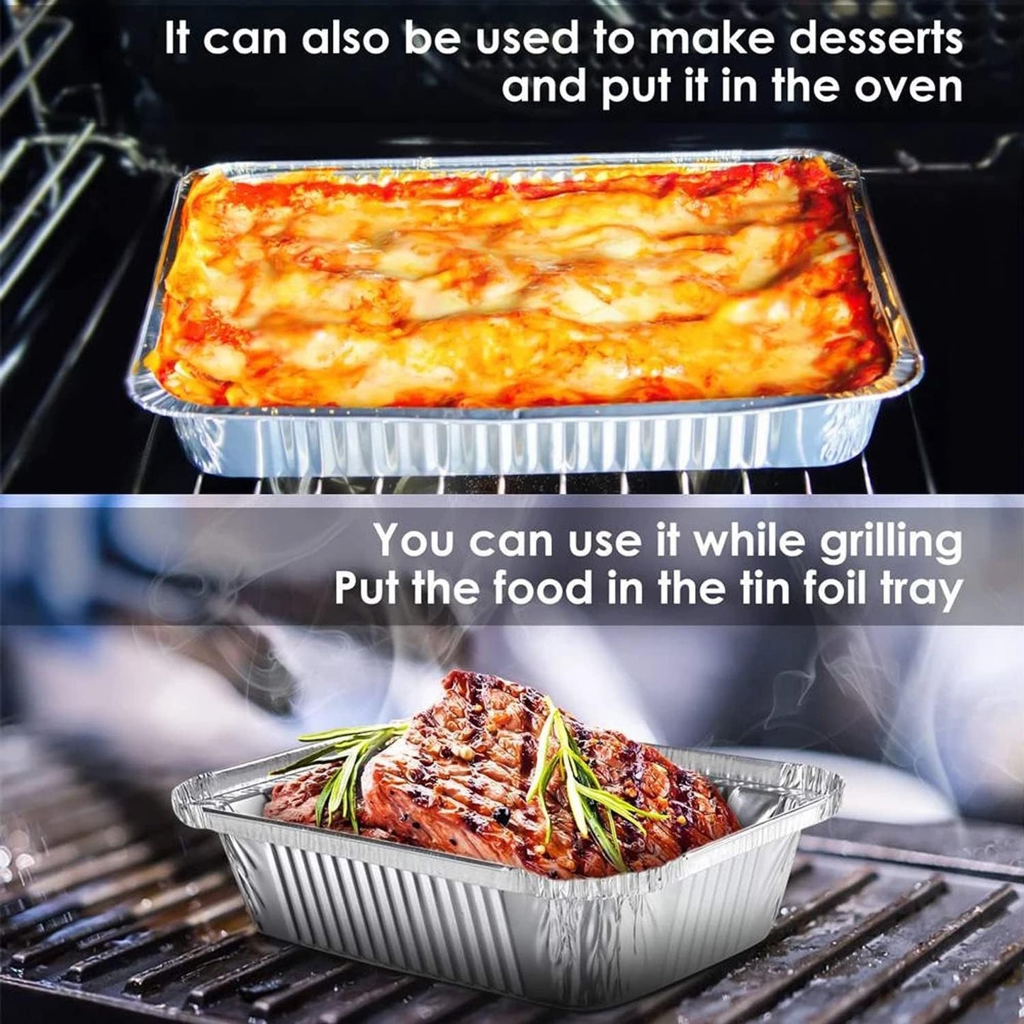 Waytiffer Aluminum Pans - 9x13 Disposable Foil Pans | Extra Thick Half Size Deep Steam Table Pans (10 Pack) for Baking & Serving