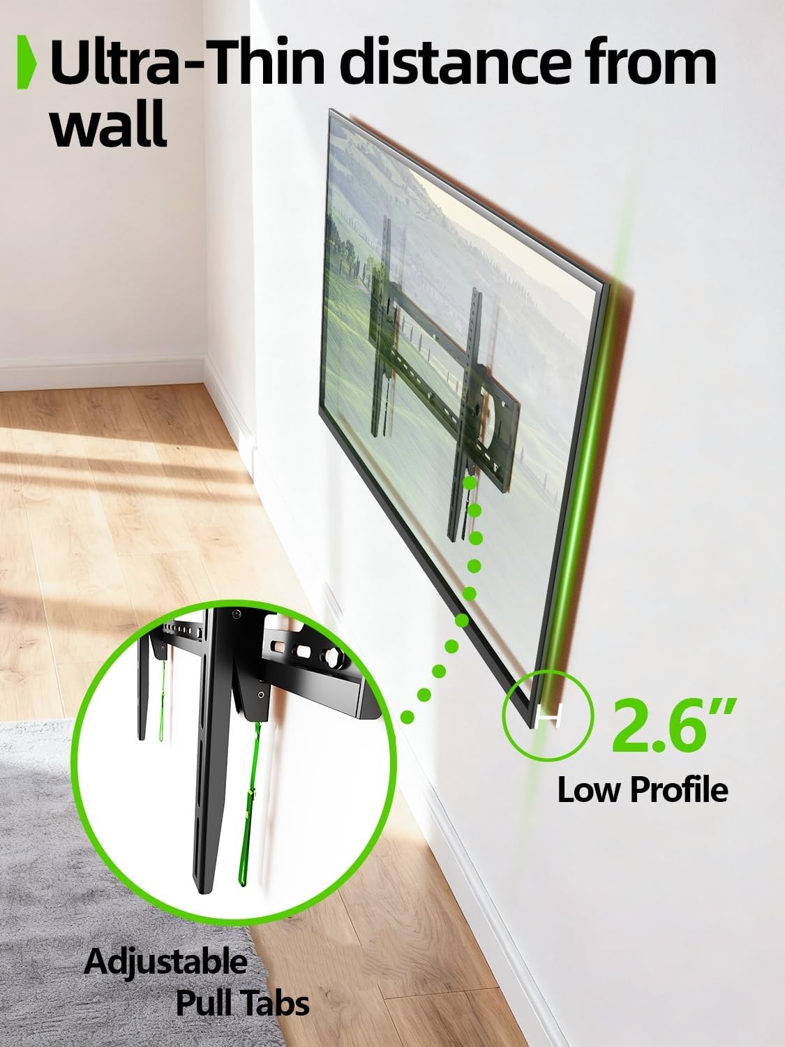 USX MOUNT Heavy Duty Tilting TV Wall Mount - Ultra Slim Design for 60-120" TVs, Supports Up to 220lbs