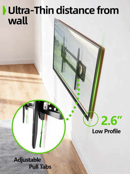 USX MOUNT Heavy Duty Tilting TV Wall Mount - Ultra Slim Design for 60-120" TVs, Supports Up to 220lbs