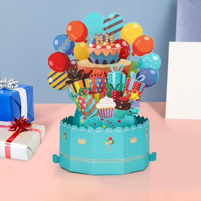 Soleebee 3D Happy Birthday Pop-Up Card - Unique Greeting Card with Blank Note & Envelope