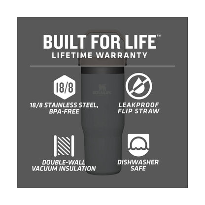 Stanley IceFlow Stainless Steel Tumbler - Vacuum Insulated Water Bottle for Home, Office or Car Reusable Cup with Straw Leak Resistant Flip Cold for 12 Hours or Iced for 2 Days, Cloud, 30 OZ / 0.89 L