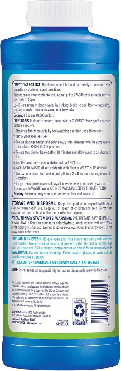 Clorox® Pool&Spa™ Pool Sink Flocculant - Clears Debris & Algae | 1 Quart (Pack of 1)