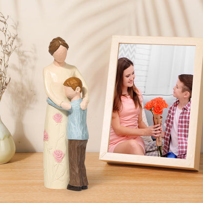 Yuideary Gifts for Mom from Son, Mother and Son Figurines, Hand Painted Figure, for Mothers Day, Birthday, Thanksgiving or Christmas.