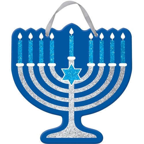 Festive Hanukkah Glitter Sign - 11.5" (1 Pc.) - Durable Material & Vibrant Design | Unique Addition to Your Holiday Decor Collection