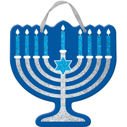 Festive Hanukkah Glitter Sign - 11.5" (1 Pc.) - Durable Material & Vibrant Design | Unique Addition to Your Holiday Decor Collection