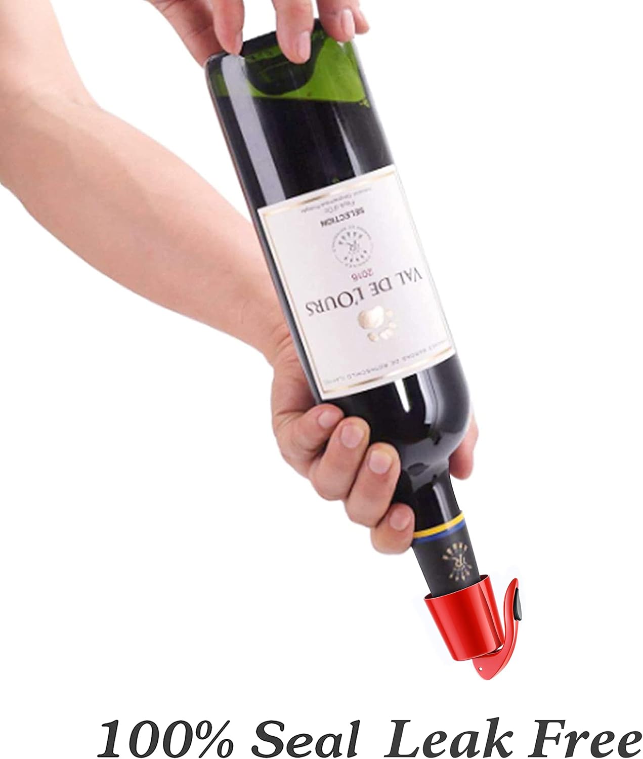 Wine Stoppers Set of 2 - Stainless Steel Wine Bottle Stopper with Silicone Seal, Reusable Beverage Preserver, Freshness Keeper, Premium Bottle Sealers, Ideal Wine Saver Accessory Gift Set