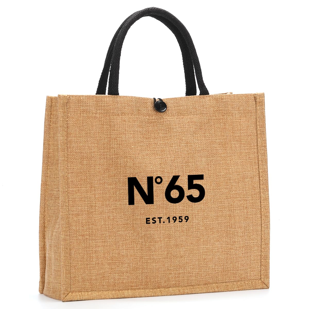 NGLIV 65th Birthday Gifts for Women - 65th Birthday Decorations for Her - 65 Year Old Birthday Gifts for Female Mom Wife Friend Sister Aunt - Beach Bag Reusable Shopping Bags Cute Jute Straw ToteBag