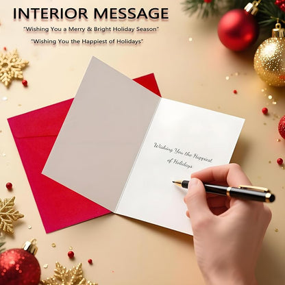 christmas cards set 18 5x7 with envelopes – 6 designs boxed for easy storage