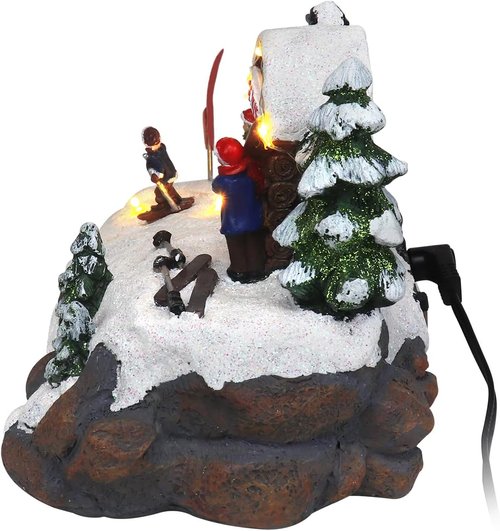Christmas Village Pre-Lit Tabletop Ski Down The Mountain | Perfect Indoor Home Decoration