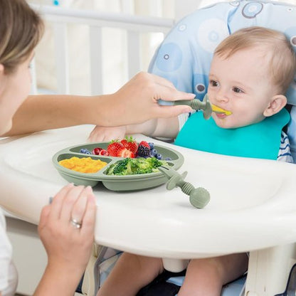Eascrozn Baby Feeding Set - 6 Pack Silicone Toddler Utensils | BPA Free Self-Feeding Spoons & Forks
