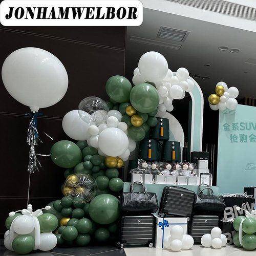 Jonhamwelbor White Balloons - 12-Inch Matte Latex Helium Balloons | 100-Pack for Weddings, Birthdays & Baby Showers