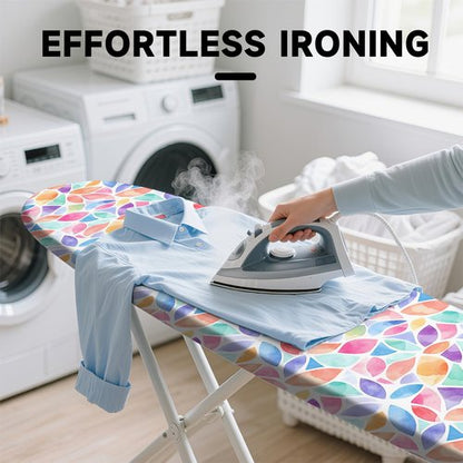 Ironing Board Cover 15"x54", Standard Size Replacement Iron Board Covers with Thick Padding, Heavy Duty Non-Slip Board Cover Fitted with Elastic Edges and Velcro Straps