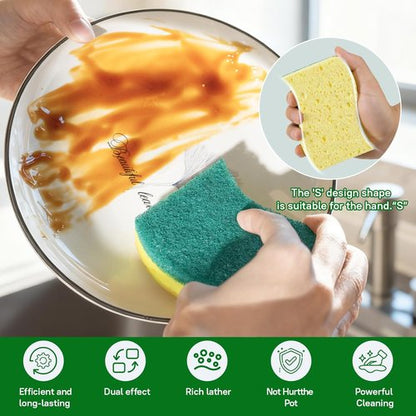 Heavy Duty Scrub Sponge - 9 Pack Tough Cleaning Tool for Grills, Stovetops & Pots