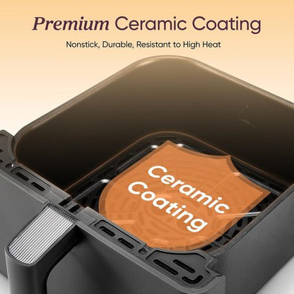 Cosori Air Fryer 6.8-Qt - 12 One-Touch Functions & Dual Heating Elements | Dishwasher-Safe, Gray