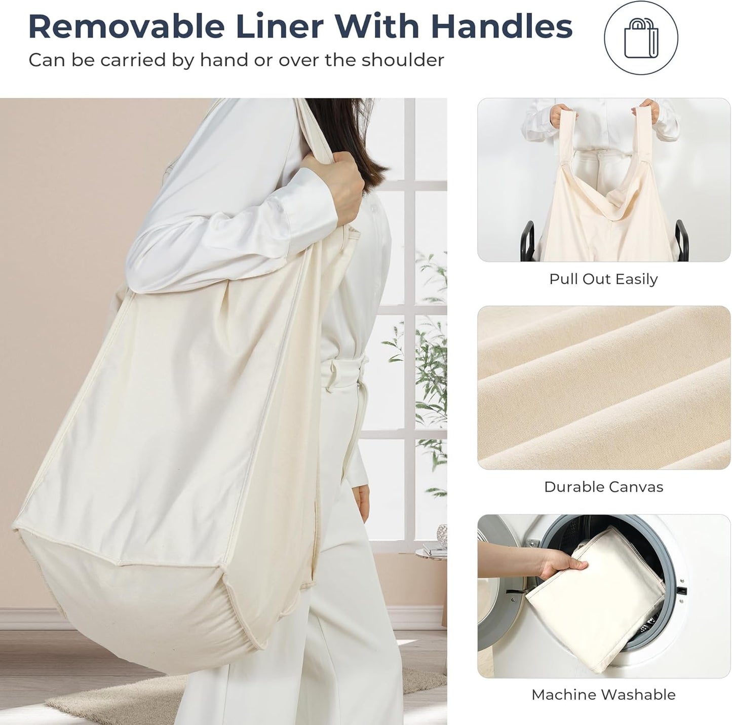 STO STO Laundry Hamper - 120L Rolling Sorter Cart with Removable Liner & Wheels | Ideal for Laundry Room