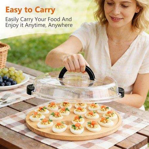 Deviled Egg Containers by [Brand Name] - Portable Platter with 24 Slots | Reversible Charcuterie Board for Parties & Picnics