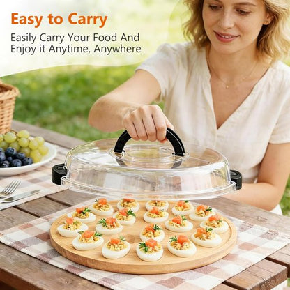 Deviled Egg Containers by [Brand Name] - Portable Platter with 24 Slots | Reversible Charcuterie Board for Parties & Picnics
