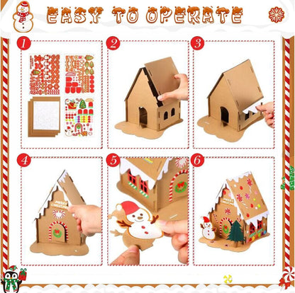 Regine Switzerland Christmas Gingerbread House DIY Kit - 12 Pack Cardboard Fun for Kids & Adults