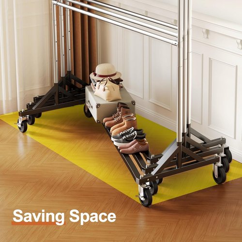 HOKEEPER Heavy Duty Z Rack - Portable Clothes Rack with Wheels | Holds 550 LBS, 22.8" D x 62.6" W x 87.8" H