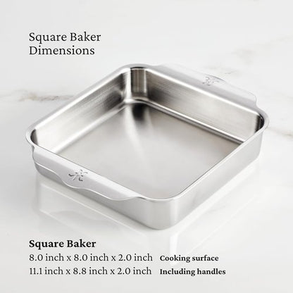 Hestan Provisions OvenBond - Premium 8" x 8" Stainless Steel Square Baking Pan for Perfect Results
