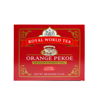 Royal World Black Tea Orange Pekoe Kalami Ceylons Finest, Natural Aroma and Bright, Golden Color, 17.6 oz